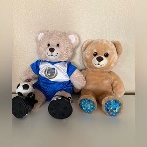 Build A Bear Birthday Bear & Soccer Teddy Bear Plush Bundle
